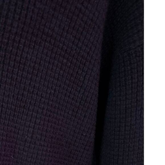 Everlane Size S 100% Cashmere Sweater Crewneck Navy Blue Grid Textured - Picture 2 of 5